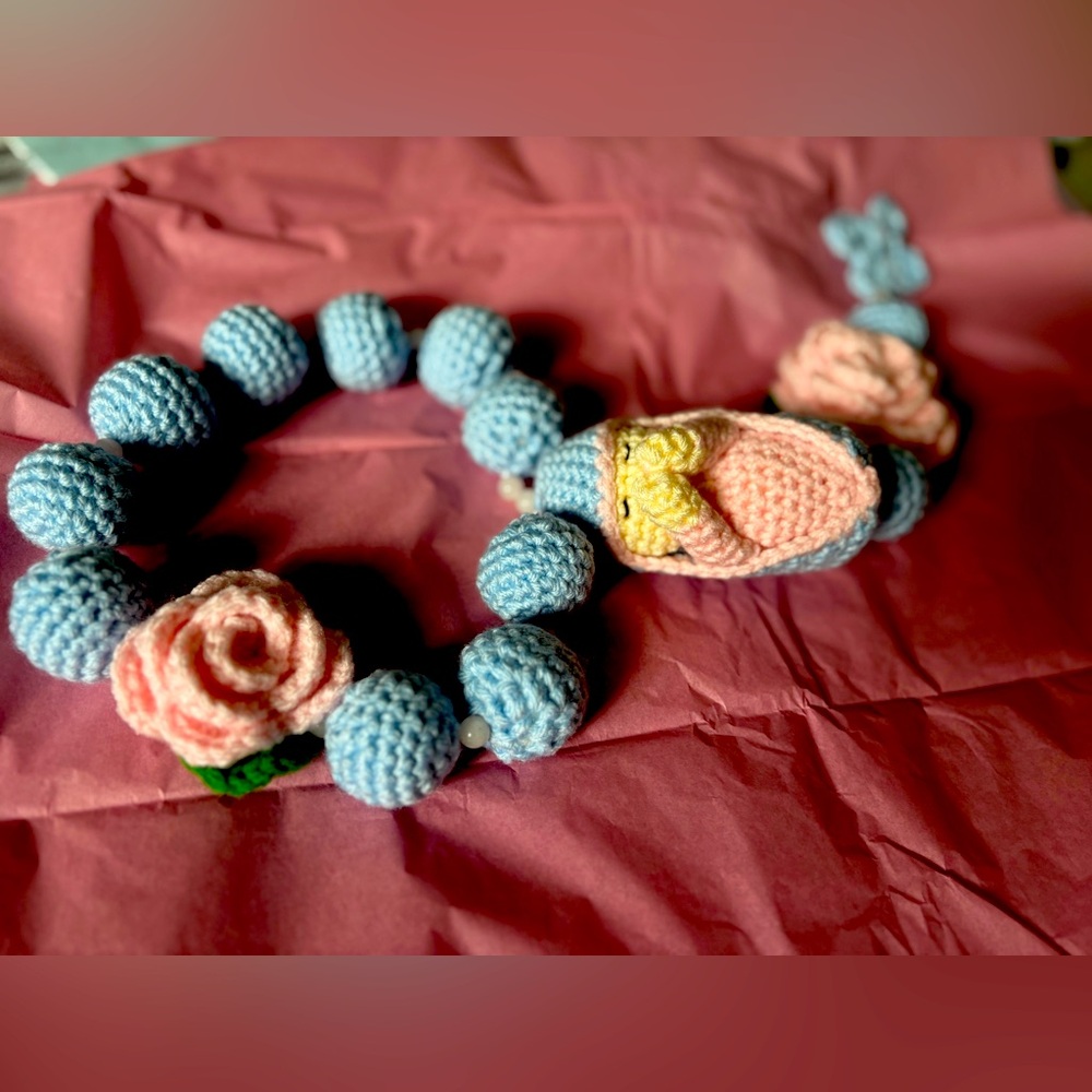 CUSTOMIZABLE Handmade Crochet Rosary Virgin Mary
